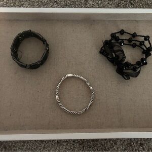 Black and Silver Bracelet Set